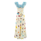 Seaside Holiday Wear Strap Floral Dress for Women Summer Super Beautiful PullWind