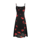Summer Sweet Seaside Vacation Waist Slimming Printing Slip Dress PullWind