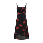 Summer Sweet Seaside Vacation Waist Slimming Printing Slip Dress PullWind
