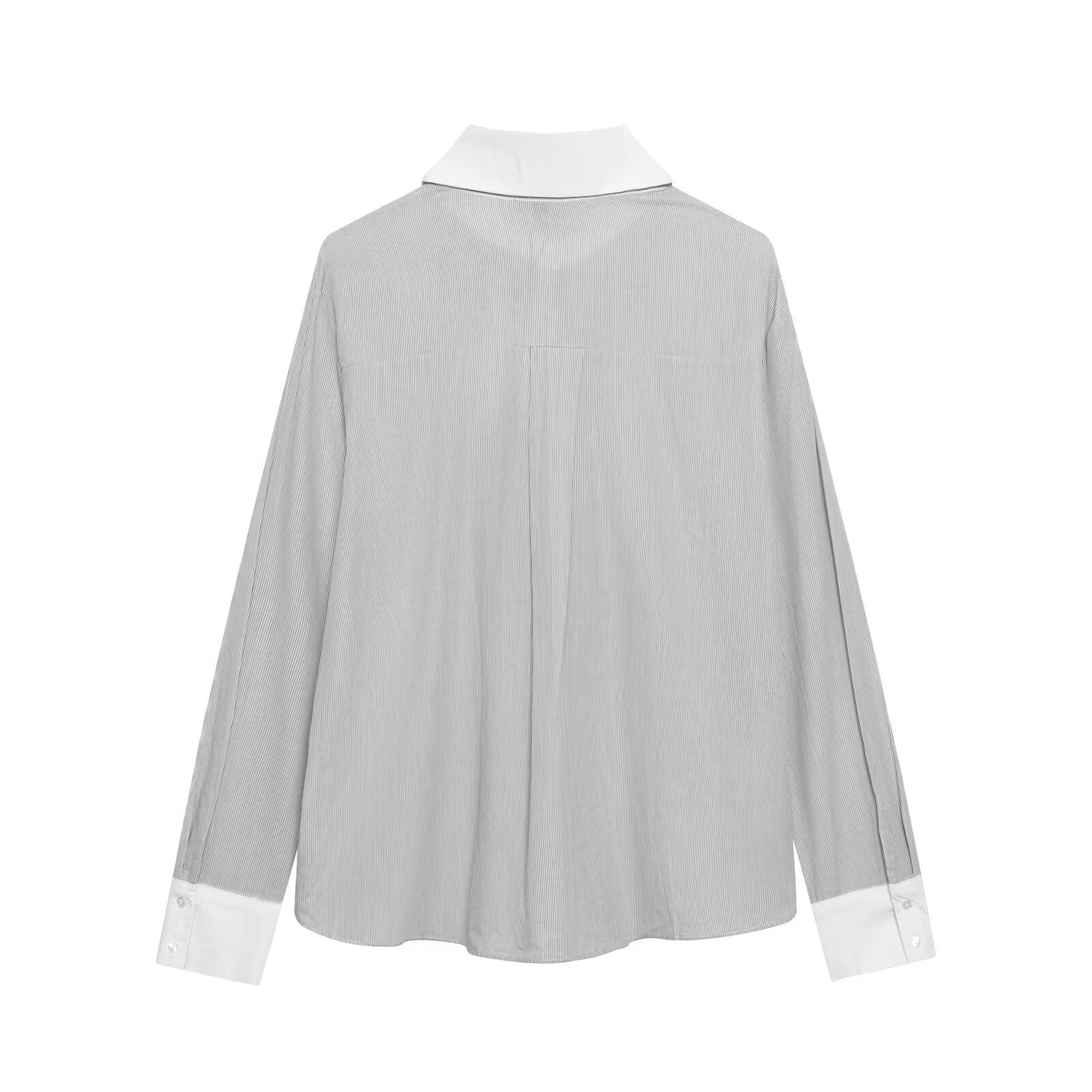 Camisa de mujer con costuras a rayas y lazo estilo western