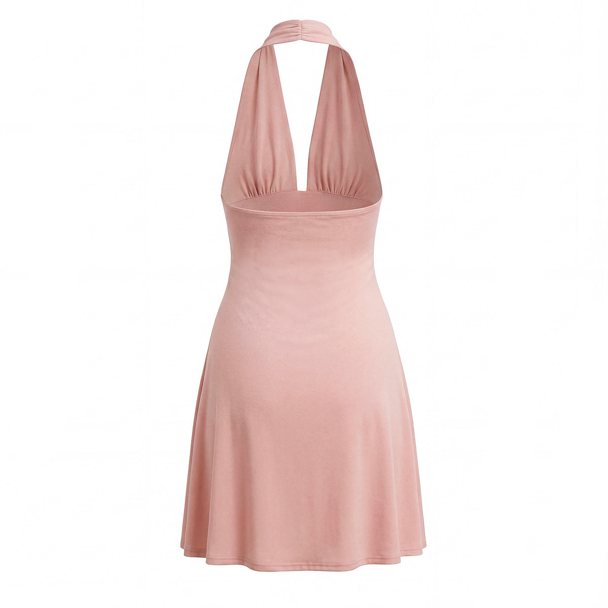Women Summer Hem Irregular Asymmetric Backless Hanging Collar Dress GoodMe