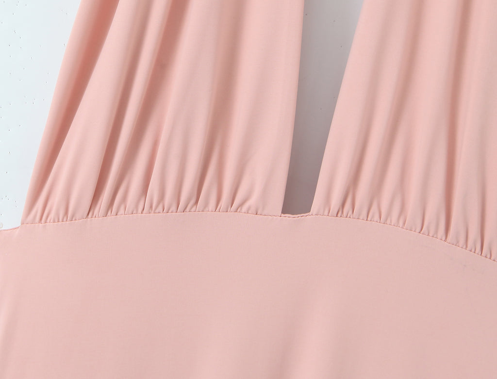 Women Summer Hem Irregular Asymmetric Backless Hanging Collar Dress GoodMe