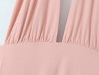 Women Summer Hem Irregular Asymmetric Backless Hanging Collar Dress GoodMe