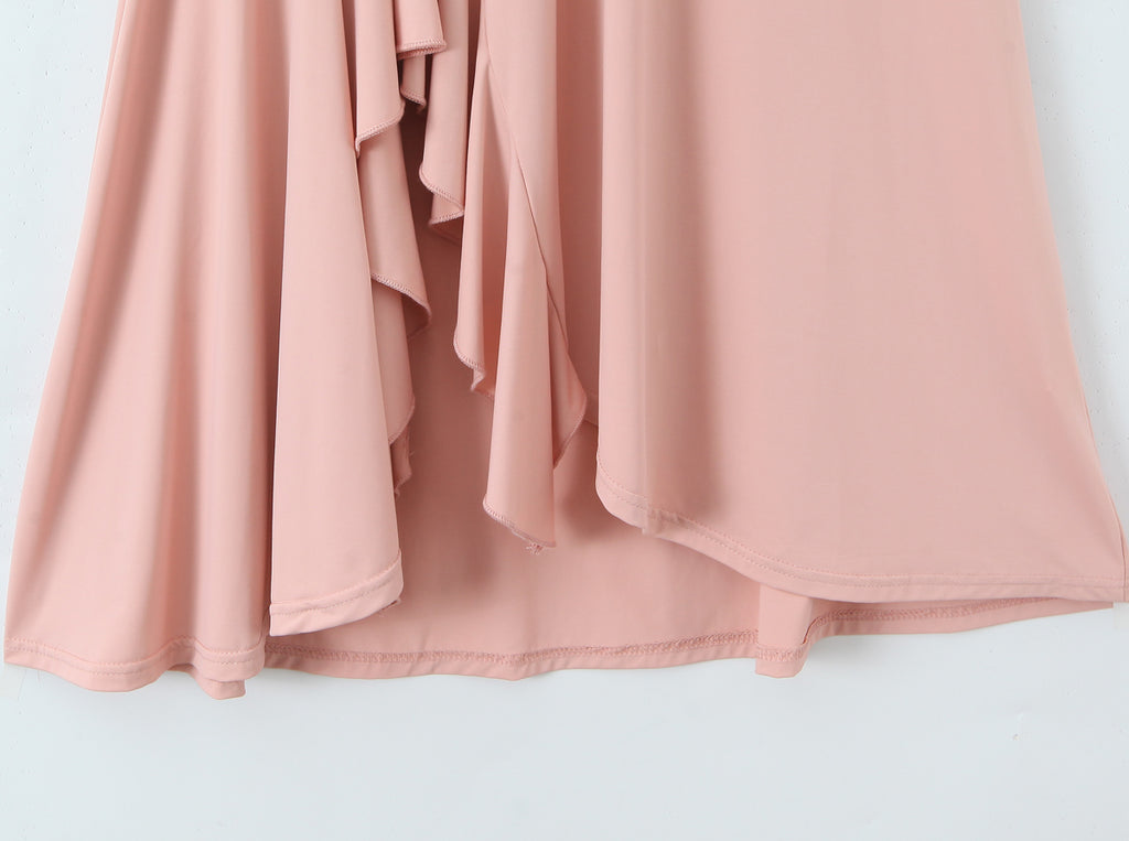 Women Summer Hem Irregular Asymmetric Backless Hanging Collar Dress GoodMe