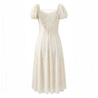 Women Floral Lace up Short Sleeve Dress Spring Summer Sexy Backless Slim Fit Maxi Dress Camille