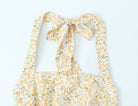 French Vintage Small Floral Printed Sexy Halter Dress Summer Waist Controlled Slim Fit Slimming Holiday Short Dress OMI