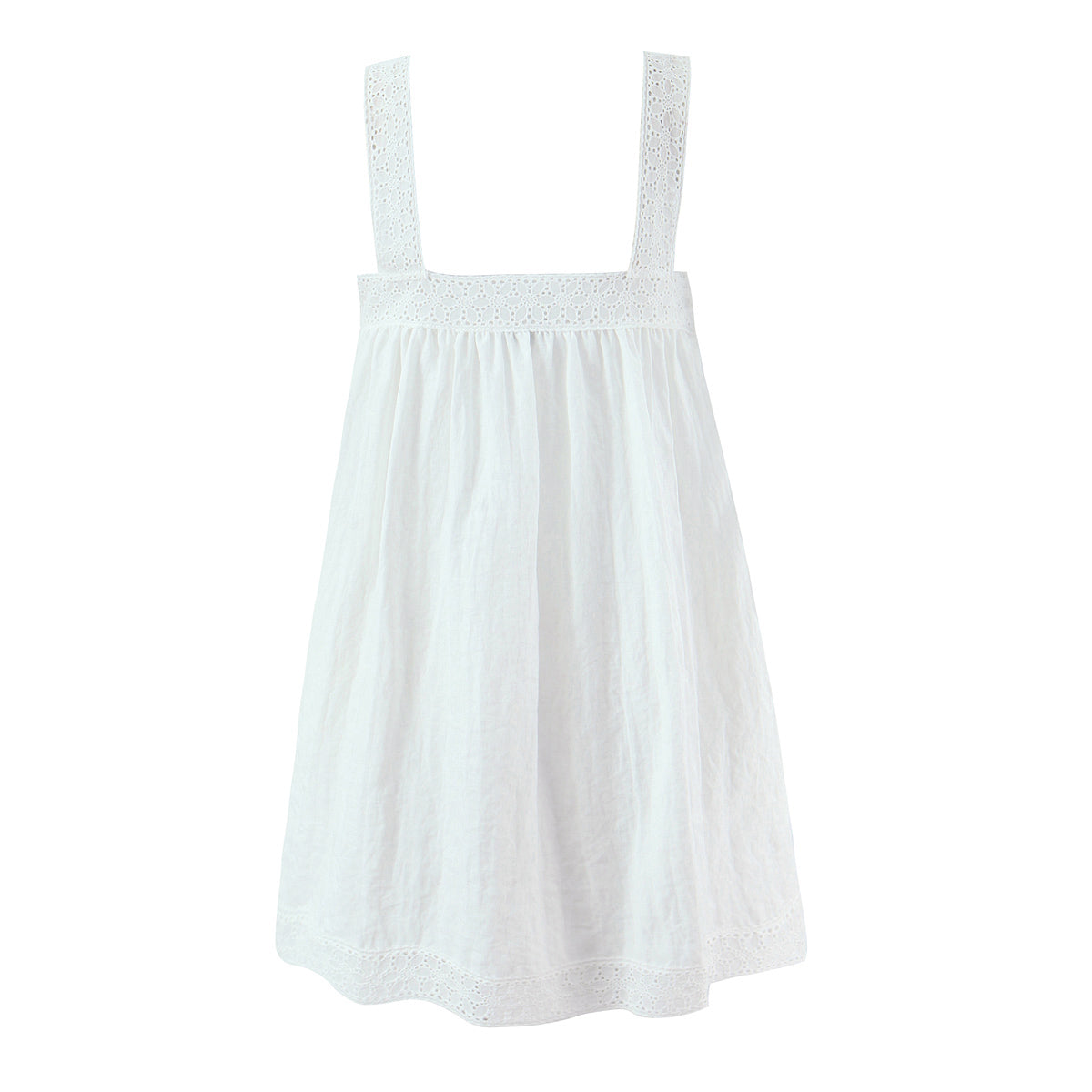 Women Lace Stitching Cami Dress Summer Loose Slimming White Holiday Short Dress GoodMe