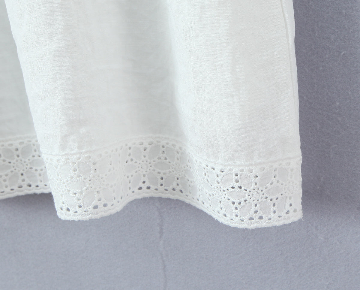 Women Lace Stitching Cami Dress Summer Loose Slimming White Holiday Short Dress GoodMe