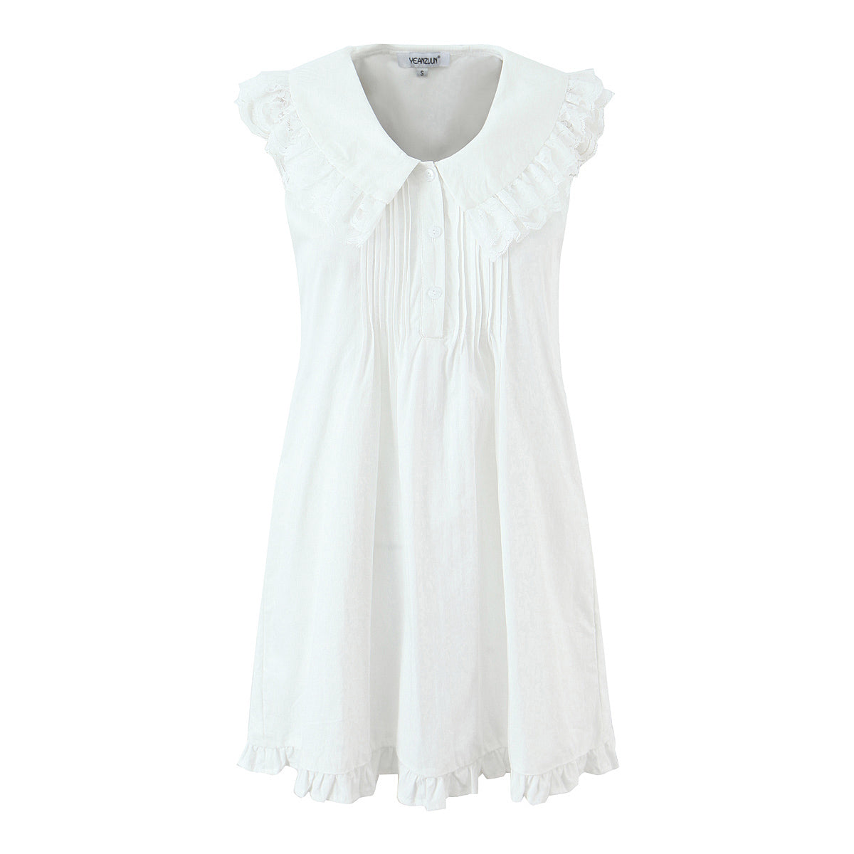 Women Clothing Sweet Sleeveless Ruffled V neck Dress GoodMe