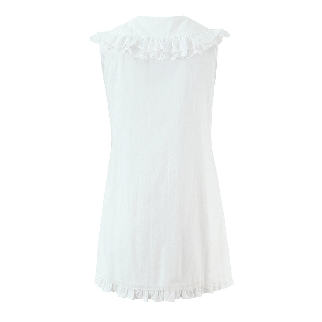 Women Clothing Sweet Sleeveless Ruffled V neck Dress GoodMe