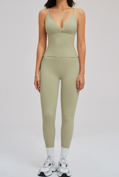 Brushed Sports Tight Back Running Sports Casual Suit Outdoor Riding Yoga Two Piece Sets Sollinarry