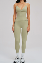 Brushed Sports Tight Back Running Sports Casual Suit Outdoor Riding Yoga Two Piece Sets Sollinarry