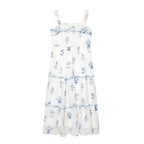Gentle Sweet Lotus Leaf Lace up Embroidered off the Shoulder Slip Dress Dress Summer Slim Youthful Holiday Midi Dress Howe