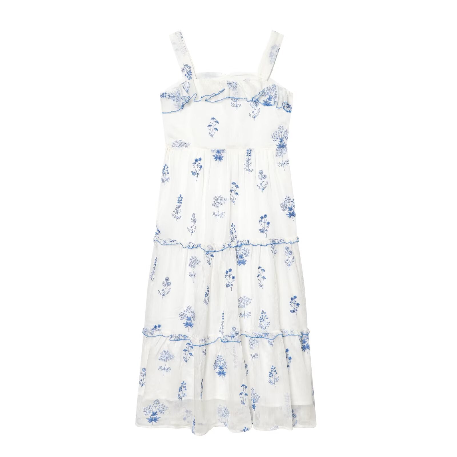 Gentle Sweet Lotus Leaf Lace up Embroidered off the Shoulder Slip Dress Dress Summer Slim Youthful Holiday Midi Dress Howe