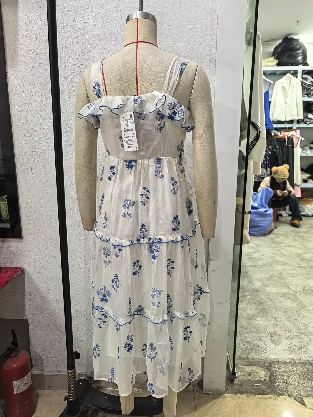 Gentle Sweet Lotus Leaf Lace up Embroidered off the Shoulder Slip Dress Dress Summer Slim Youthful Holiday Midi Dress Howe