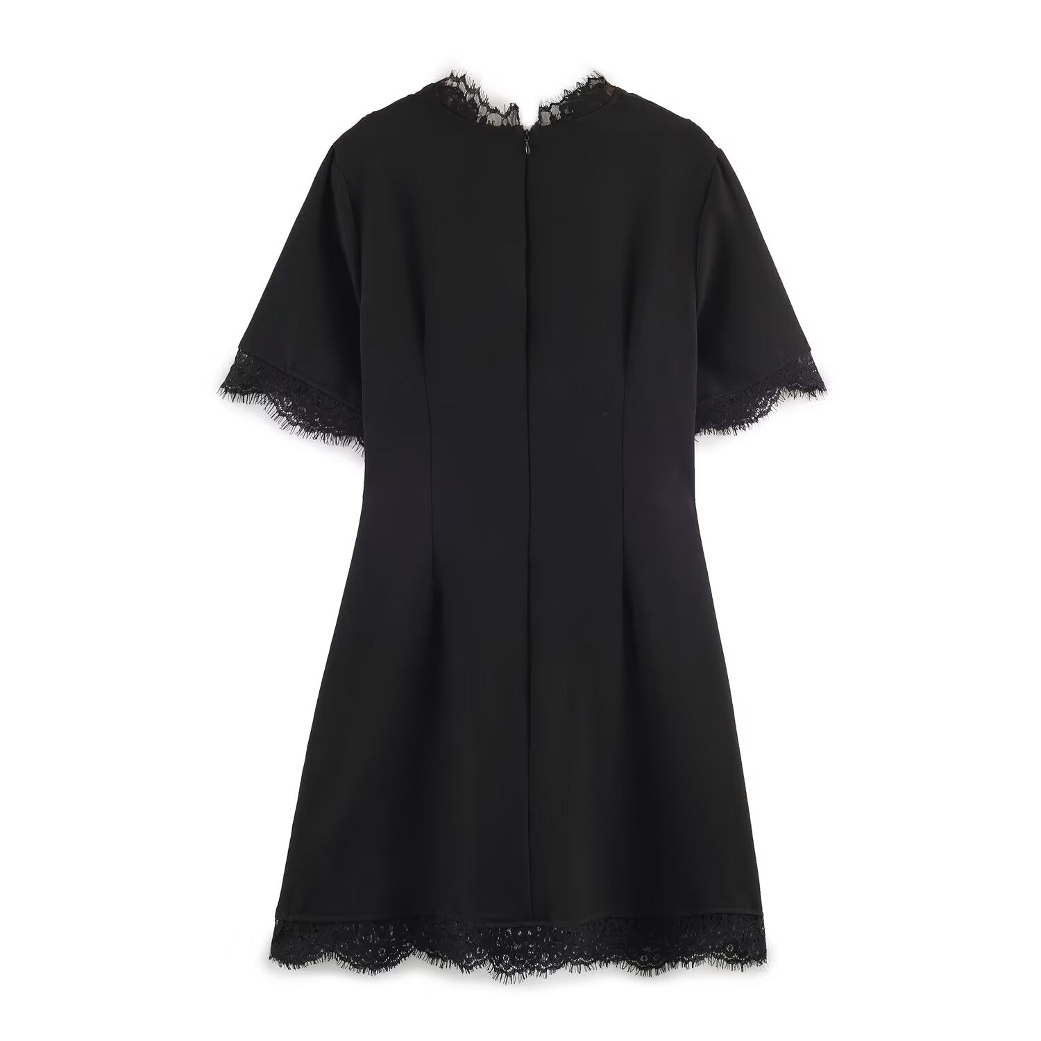 Elegant Women Slim Lace Stitching Sexy Sheath Dress LongZest