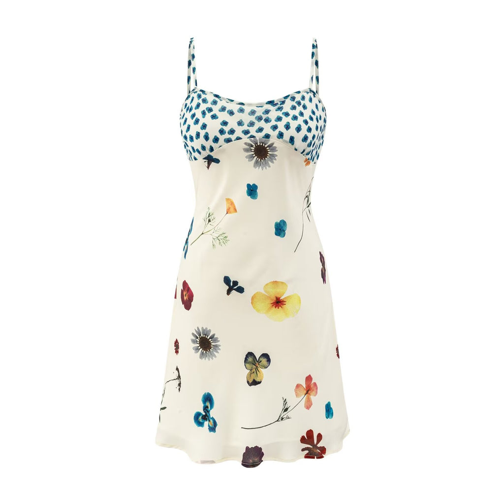 Summer Sexy Short Slim Fit Holiday Short Dress Tie Shoulder Floral Strap Dress PullWind