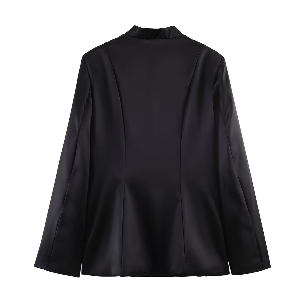 Spring Summer Chinese Coat Black Buckle Chinese Knot Waist Jacket LongZest