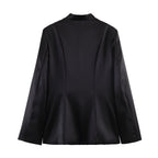 Spring Summer Chinese Coat Black Buckle Chinese Knot Waist Jacket LongZest