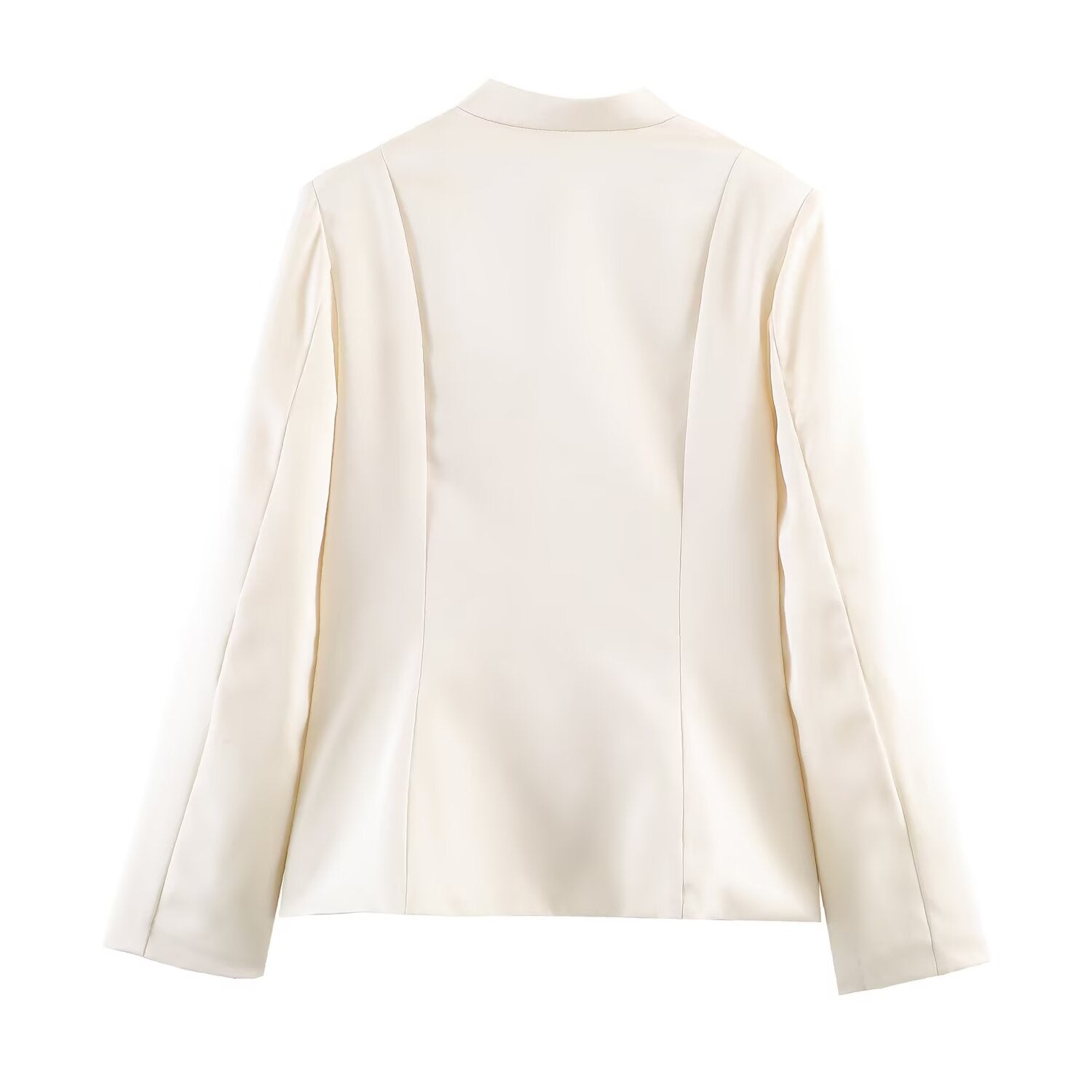 Women Clothing Stand Collar Buckle Satin Jacket Waist Trimming Coat LongZest