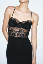 Women Clothing Spring Sexy Lace Splicing Sling Dress TRAF
