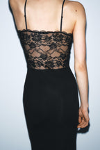 Women Clothing Spring Sexy Lace Splicing Sling Dress TRAF