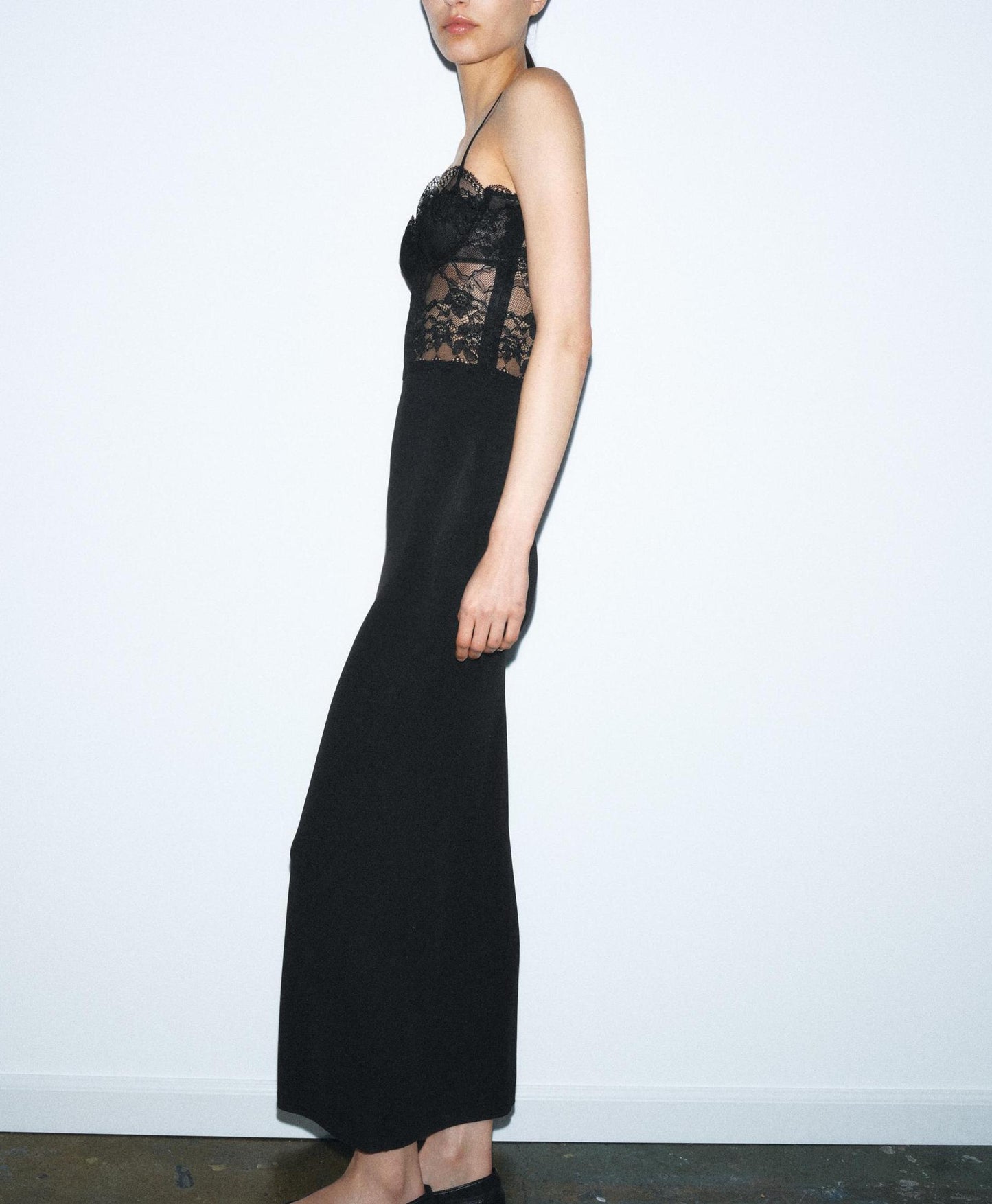 Women Clothing Spring Sexy Lace Splicing Sling Dress TRAF