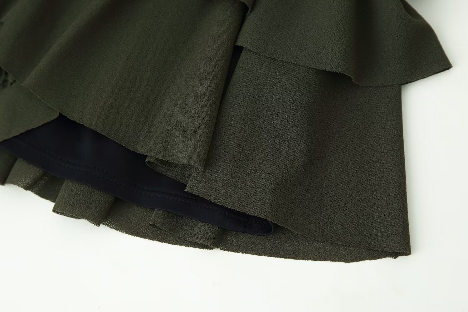 Women Clothing Spring Ruffles Laminated Decoration Short Dress JOUNJ