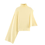 Spring Fashionable All Match Niche Design Vertical Asymmetric Women Top SenDa