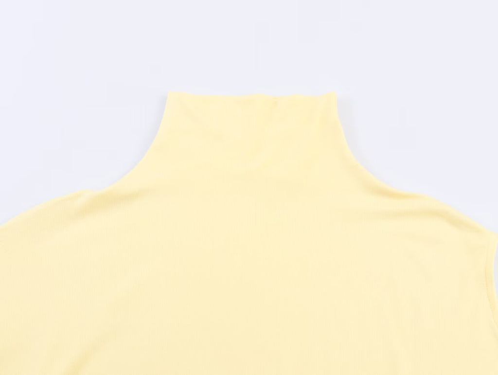 Spring Fashionable All Match Niche Design Vertical Asymmetric Women Top SenDa