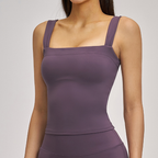 Yoga Vest with Chest Pad High Elastic Square Collar Outdoor Beauty Back Fitness Sports Vest Women Sollinarry