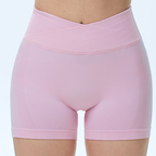 Shorts Stitching Cross Waist Pleating Hip Lifting Fitness Sports Seamless Yoga Shorts The size is a bit small ZAG