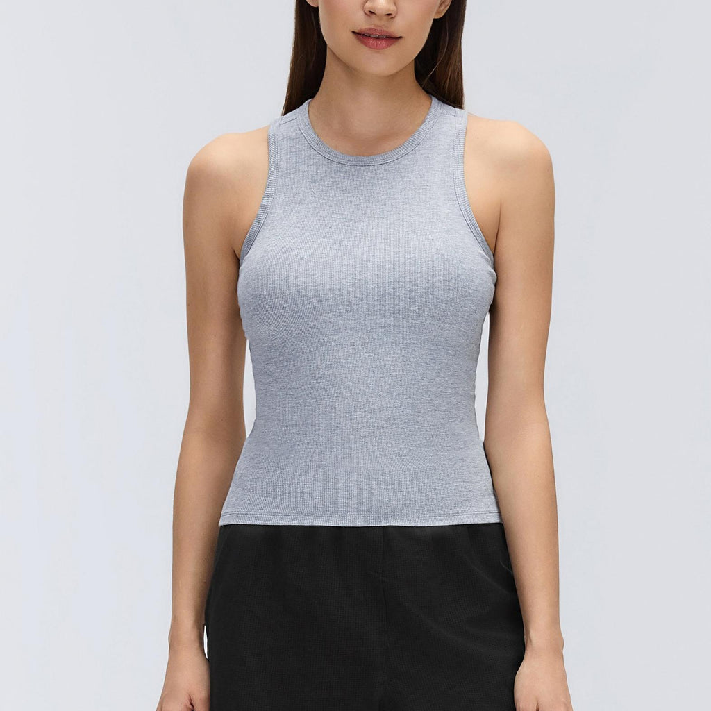 Modal Skin Friendly Sports Vest for Women Summer Slim Fit Slimming Sleeveless Yoga Clothing Top with Chest Pad Tichin