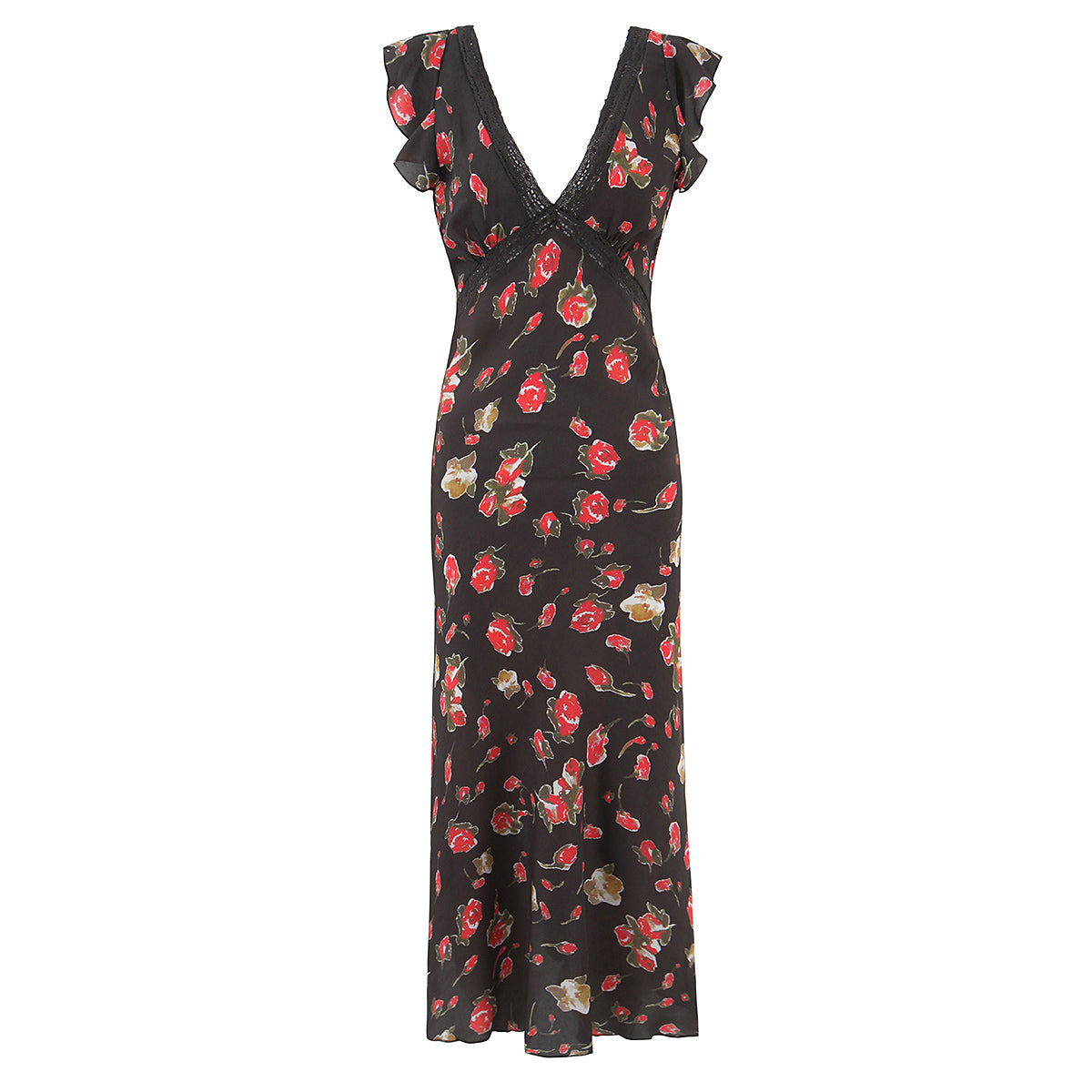Women Clothing French Elegant Black Floral Dress GoodMe