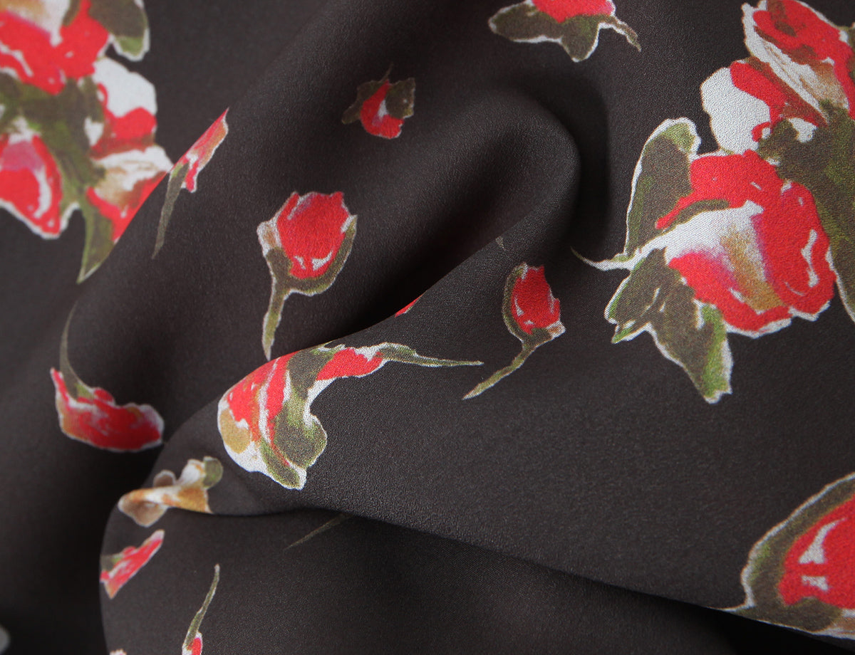 Women Clothing French Elegant Black Floral Dress GoodMe