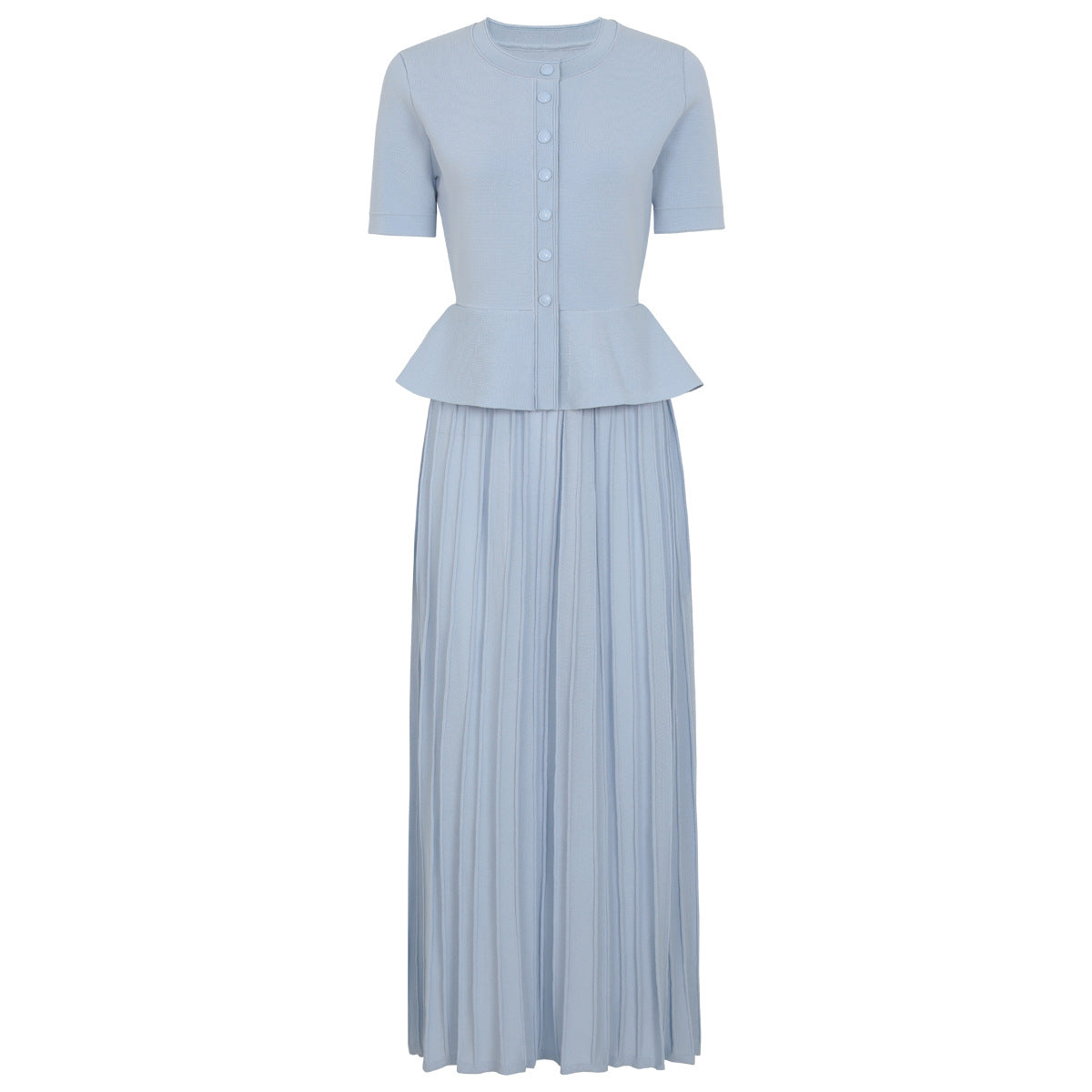 Summer Ladies Internet Popular Slim Fitting Slimming False Two Piece Short Sleeve Pleated Dress Women Dimenssa