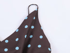 Women Clothing Drape Polka Dot Brace Top SenDa
