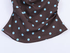 Women Clothing Drape Polka Dot Brace Top SenDa