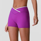 Sports Fitness Cross High Waist Shorts Peach Hip Raise Training Yoga Shorts Outdoor Running Shorts (Runs Small) YiGlo