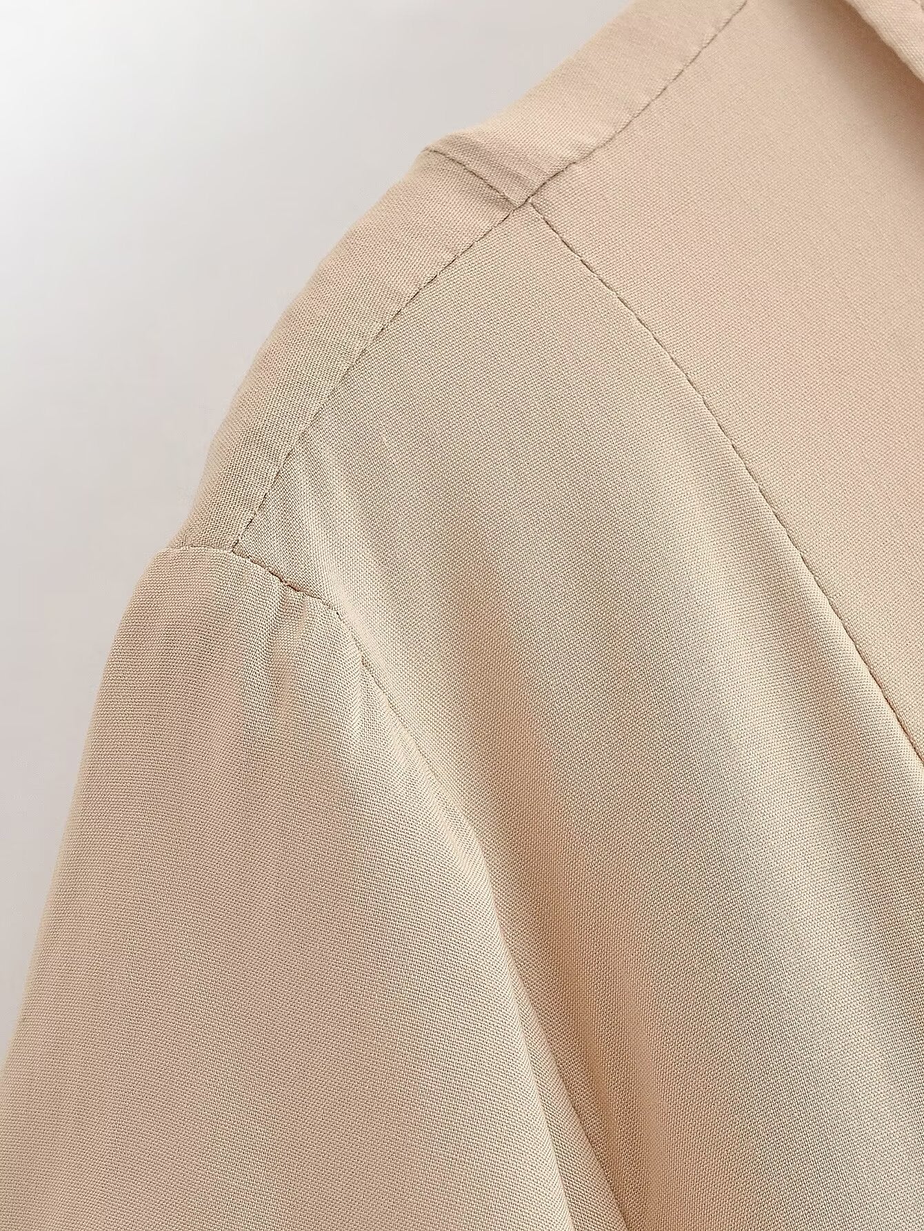 Women Clothing Summer Retro All Match Waist Shirt Pleated Short Office Dress TRAF