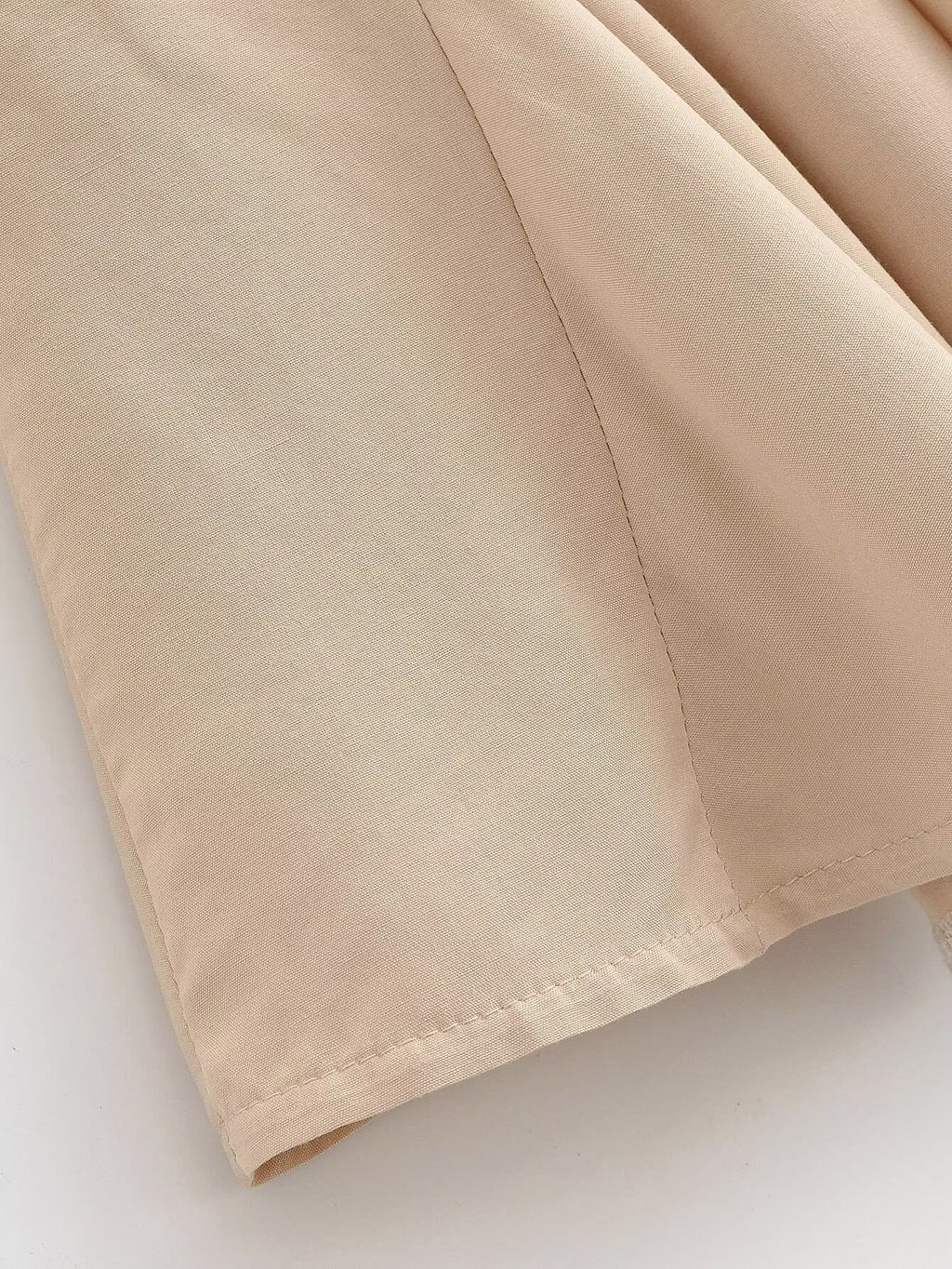Women Clothing Summer Retro All Match Waist Shirt Pleated Short Office Dress TRAF