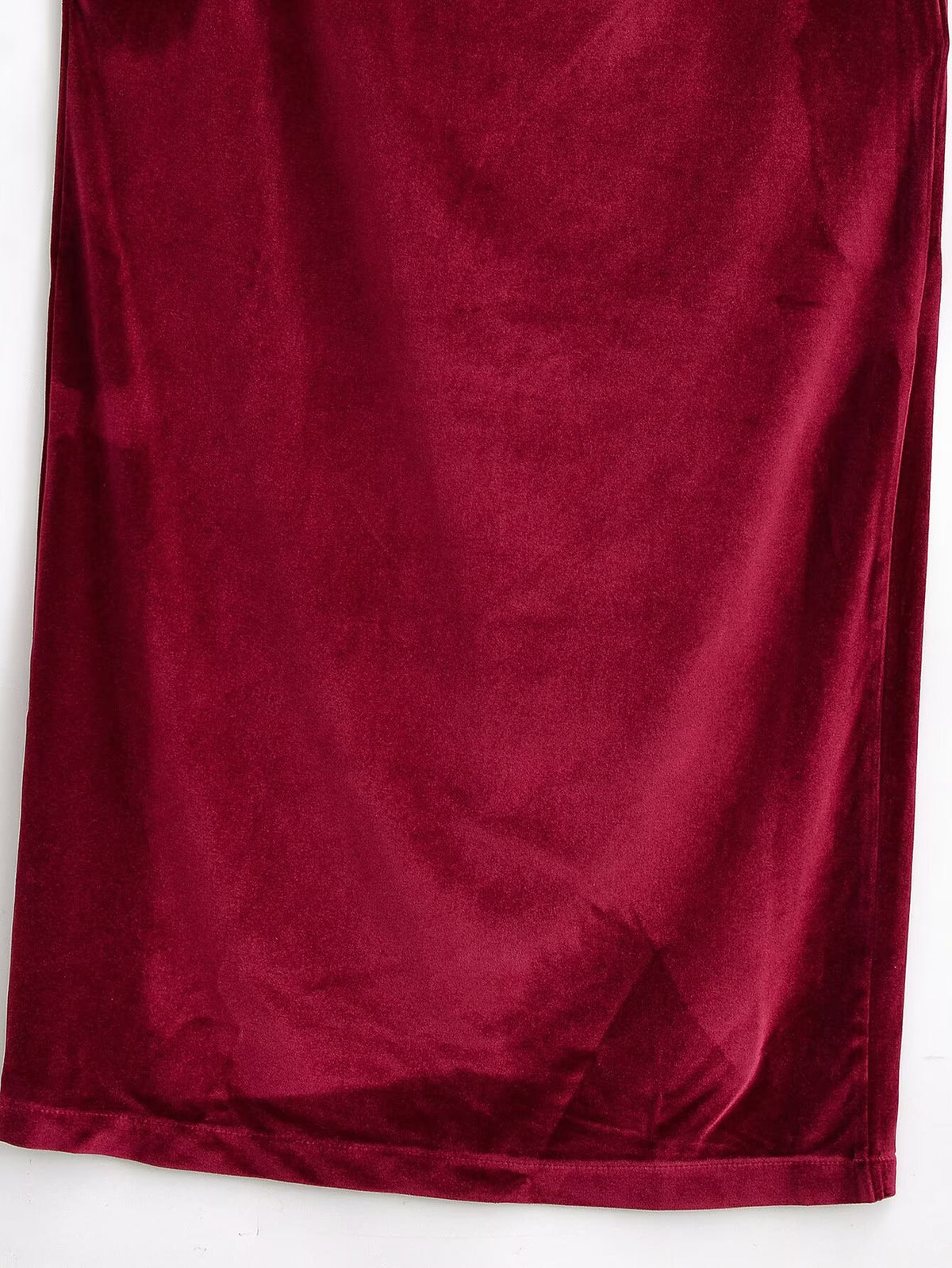 Women Clothing Summer French Design Backless Wine Red Dress TRAF