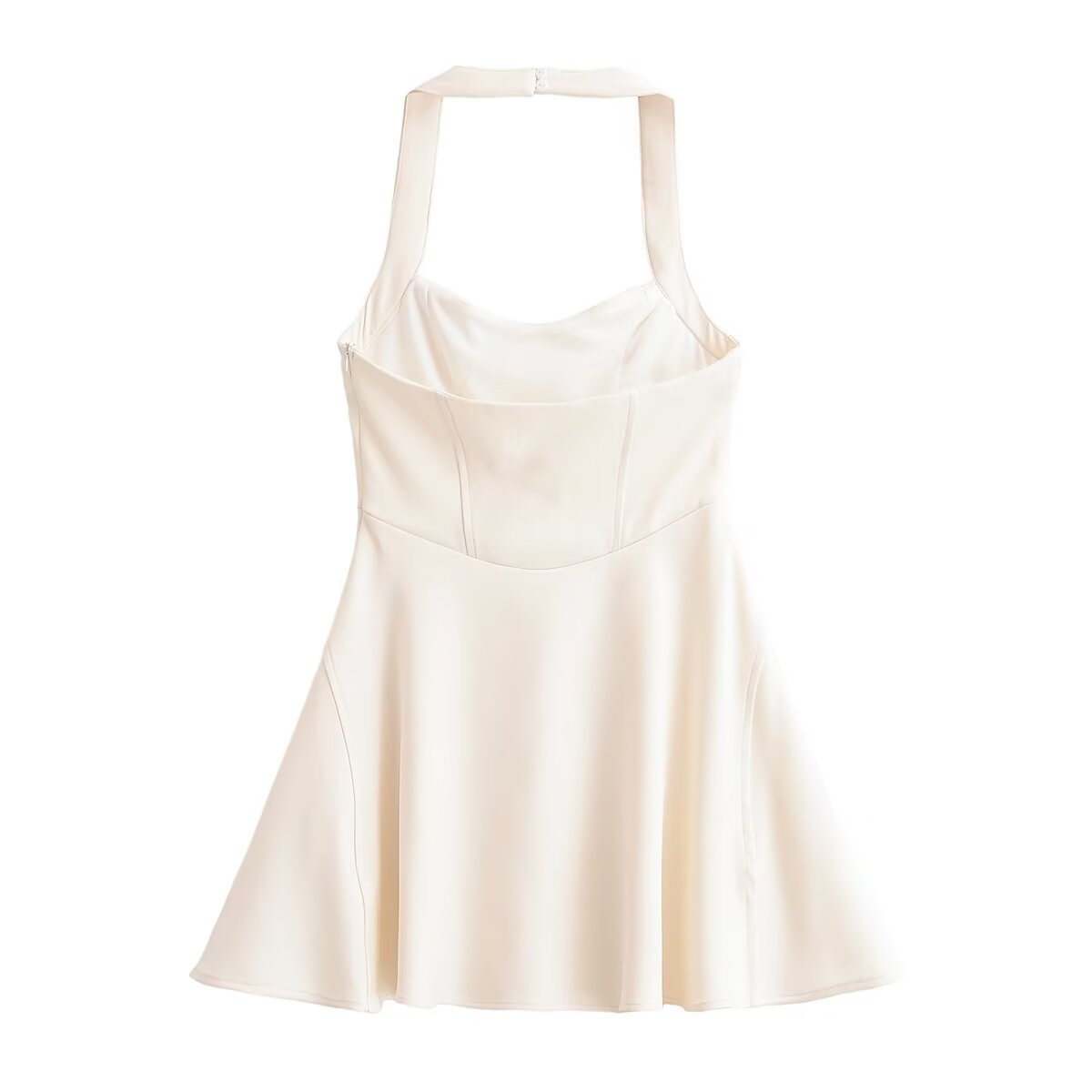 Women Clothing Summer Sexy Backless Hanging Collar Wide Swing Dress TRAF