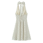 Spring Lace Lace Band Halter Backless Slimming Dress OMI