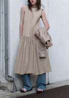 Women Summer Patchwork Sleeveless Puffy Dress TRAF