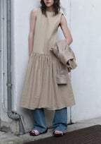 Women Summer Patchwork Sleeveless Puffy Dress TRAF