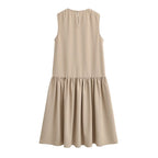Women Summer Patchwork Sleeveless Puffy Dress TRAF