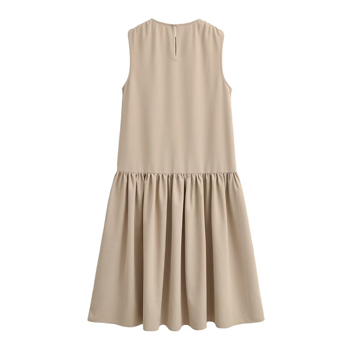 Women Summer Patchwork Sleeveless Puffy Dress TRAF