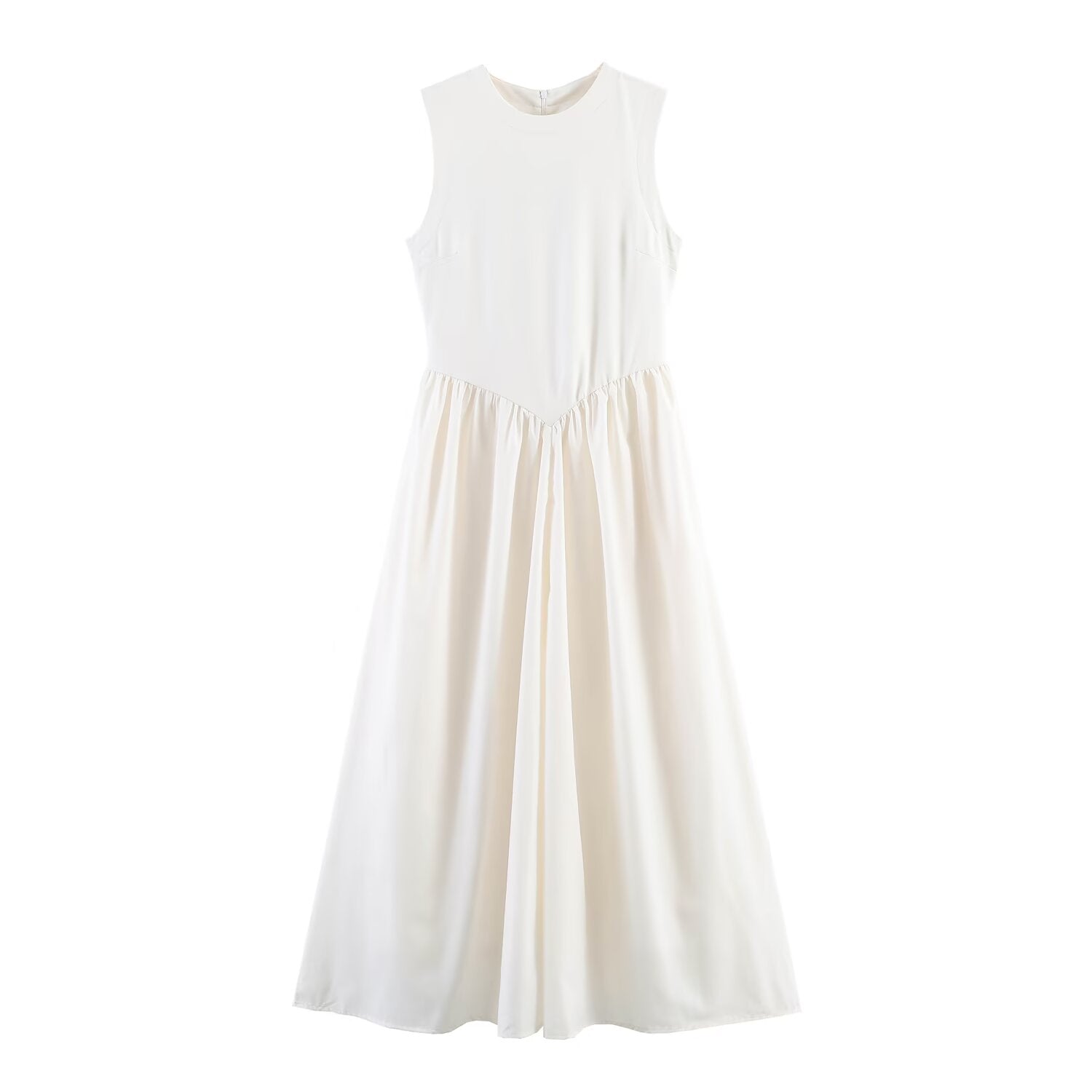 Women Summer Solid Sleeveless Midi Dress SenDa