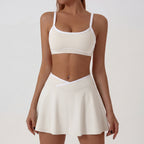 Summer Anti Exposure A line Pantskirt Quick-Drying Color Matching Skirt Outfit Outdoor Sports Running Yoga Set Raise